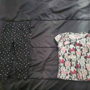 girl 2t minnie mouse tee and leggings